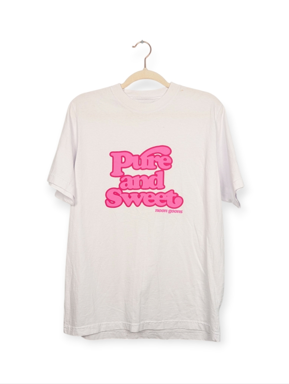 Noon Goons Pure Sweet Tee S White Pink Graphic Short Sleeve Streetwear Casual